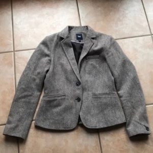 GAP Brown Herringbone Wool Blazer